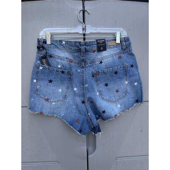 Blank NYC The Barrow Vintage High Rise Stars Embroidered Jean Shorts Sz 28 USA - Picture 10 of 16